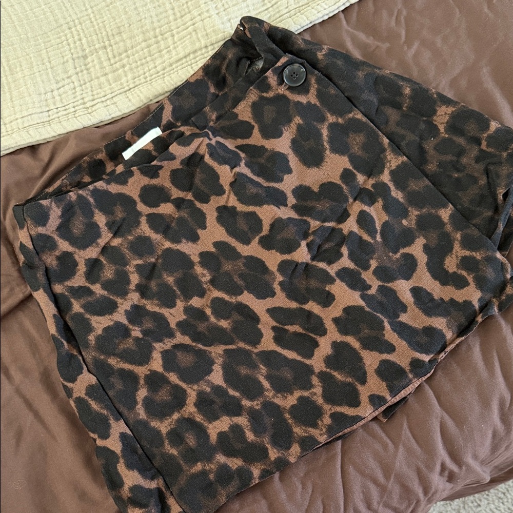 H&M Brown Animal Print Skirt